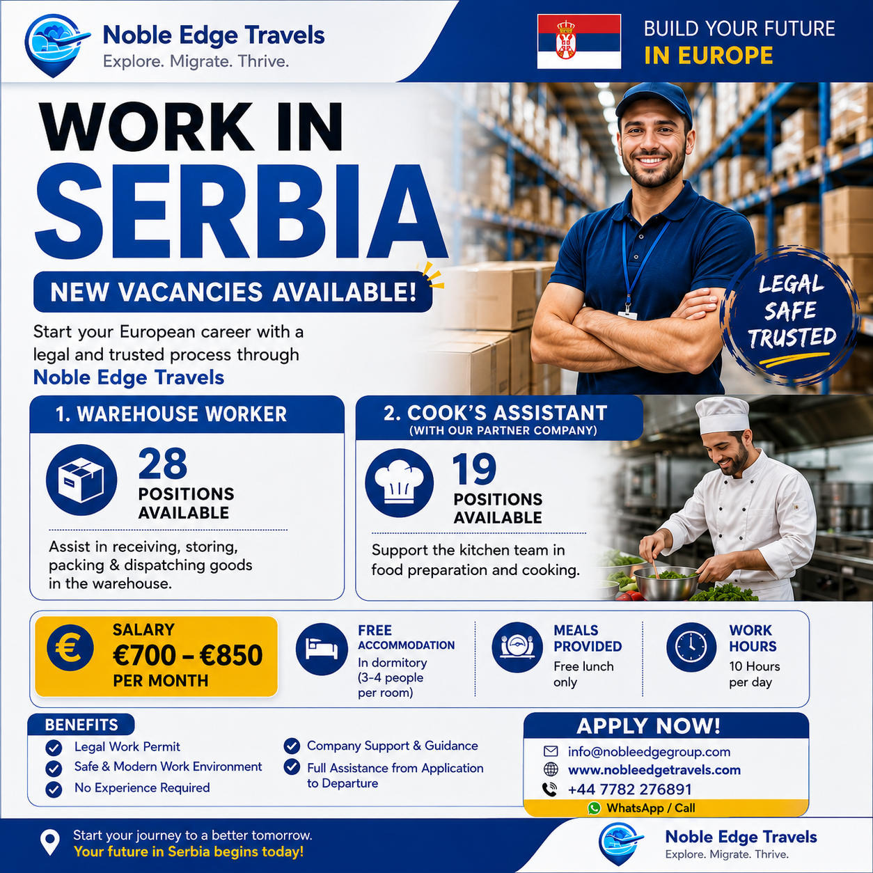 WORK IN SERBIA – COOK'S ASSISTANT